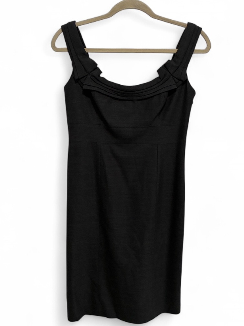 Elite Tahari Classic Gray Sleeveless Wool Blend Sheath Work Office Mini Dress